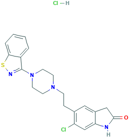 5-(2-(4-(苯并[d]异噻唑-3-基)哌嗪-1-基)-乙基)-6-氯吲哚林-2-酮,122883-93-6[Selleck&brvbar;50mg]