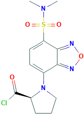 (S)-(-)-DBD-Pro-COCl [=(S)-(-)-4-(N,N-二甲氨基磺酰基)-7-(2-氯甲酰四氢吡咯-1-基)-2,1,3-苯并恶二唑][用于旋光纯度测定的高效液相色谱标记试剂][aladdin&brvbar;10MG]
