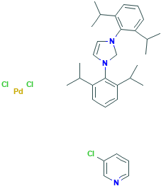 [1,3-双(2,6-二异丙基苯基)咪唑-2-亚基](3-氯吡啶基)二氯化钯(II),905459-27-0[TCI¦5G]