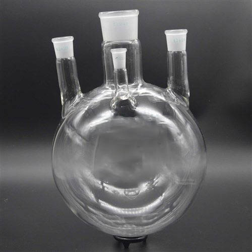 直四口烧瓶、四口烧瓶四口烧瓶（圆底）5000ML|45X24X2X14