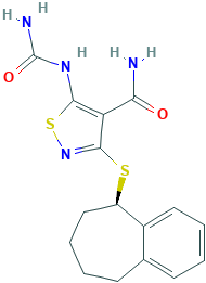 (R)-3-((6,7,8,9-四氢-5H-苯并[7]庚烷-5-基)硫代)-5-脲基异噻唑-4-甲酰胺,900525-26-0[matrix¦1g]