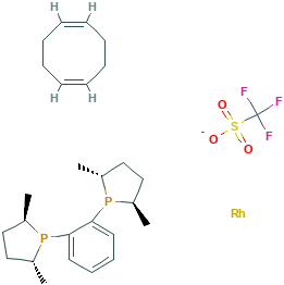 (-)-1,2-双((2R,5R)-2,5-二甲基磷杂环戊烷)苯(1,5-环辛二烯)三氟甲磺酸铑(I),187682-63-9[毕得&brvbar;100mg]