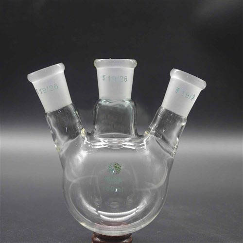 斜三口烧瓶、三口圆底烧瓶150ML|19X3