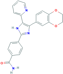 4-(4-(2,3-二氢苯并[b][1,4]二恶英-6-基)-5-(吡啶-2-基)-1H-咪唑-2-基)苯甲酰胺,301836-43-1[Achem-block&brvbar;0.05g]