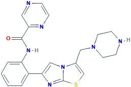 N-(2-(3-(哌嗪-1-基甲基)咪唑并[2,1-b]-噻唑-6-基)苯基)吡嗪-2-甲酰胺,925435-54-7[matrix&brvbar;250mg]