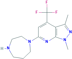 6-(1,4-二己内酰胺-1-基)-1,3-二甲基-4-(三氟甲基)-1H-吡唑并[3,4-b]吡啶,952182-36-4[Key Organics¦50g]