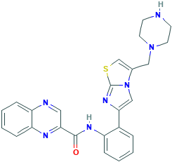 N-(2-(3-(哌嗪-1-基甲基)咪唑并[2,1-b]噻唑-6-基)苯基)喹喔啉-2-甲酰胺,925434-55-5[matrix¦1g]