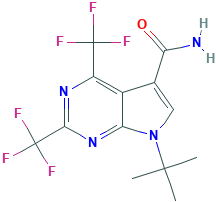 7-(叔-丁基)-2,4-双(三氟甲基)-7H-吡咯并[2,3-d]嘧啶-5-甲酰胺,1186404-55-6[Key Organics¦20g]