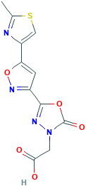 [5-[5-(2-甲基-1,3-噻唑-4-基)异恶唑-3-基]-2-羰基-1,3,4-恶二唑-3(2H)-基]乙酸,1216542-22-1[matrix&brvbar;1g]