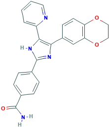 4-(4-(2,3-二氢苯并[b][1,4]二氧杂环己烷基-6-基)-5-(吡啶-2-基)-1H-咪唑-2-基)苯甲酰胺,301836-43-1[ark¦100mg]