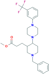 甲基 3-(1-苄基-4-{4-[3-(三氟甲基)-苯基]哌嗪-1-基}哌啶-3-基)丙酸酯,1134331-53-5[Matrix&brvbar;500mg]