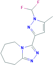 3-[1-(二氟甲基)-5-甲基-1H-吡唑-3-基]-6,7,8,9-四氢-5H-[1,2,4]三唑并[4,3-a]氮杂庚烷,1174830-44-4[matrix&brvbar;1g]