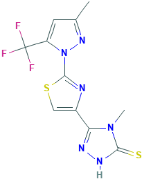 4-甲基-5-{2-[3-甲基-5-(三氟甲基)-1H-吡唑-1-基]-1,3-噻唑-4-基}-4H-1,2,4-三唑-3-t,955962-78-4[Key Organics¦10g]