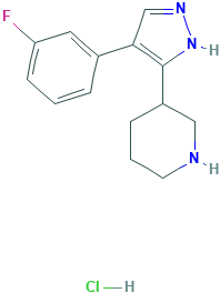 3-[4-(3-氟-苯基)-1H-吡唑-3-基]-哌啶 盐酸盐,1361115-93-6[Matrix&brvbar;250mg]