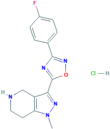 3-[3-(4-氟苯基)-1,2,4-恶二唑-5-基]-1-甲基-4,5,6,7-四氢-1H-吡唑并[4,3-c]吡啶 盐酸盐,1354550-82-5[Matrix&brvbar;500mg]