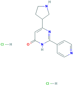 2-吡啶-4-基-6-吡咯烷-3-基-嘧啶-4-醇 二盐酸盐,1361116-69-9[Matrix&brvbar;250mg]