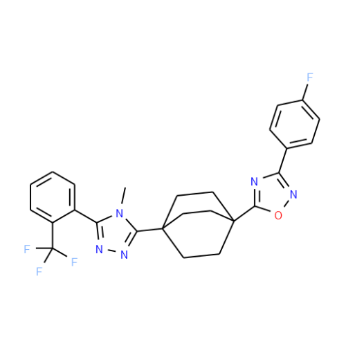 3-(4-氟苯基)-5-(4-(4-甲基-5-(2-(三氟甲基)苯基)-4H-1,2,4-三唑-3-基)二环[2.2.2]辛-1-基)-1,2,4-恶二唑,719272-75-0[matrix&brvbar;250mg]
