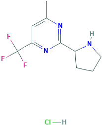 4-甲基-2-吡咯烷-2-基-6-三氟甲基-嘧啶 盐酸盐,1361114-66-0[Matrix&brvbar;250mg]