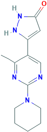 3-(4-甲基-2-哌啶-1-基嘧啶-5-基)-1H-吡唑-5-醇,1452577-04-6[Key Organics&brvbar;500mg]