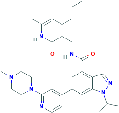 1-异丙基-N-((6-甲基-2-氧代-4-丙基-1,2-二氢吡啶-3-基)甲基)-6-(2-(4-甲基哌嗪-1-基)吡啶-4-基)-1H-吲唑-4-甲酰胺[MCE&brvbar;10mM*1 mL in DMSO]