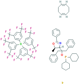 1,5-环辛二烯{[二苄基((4R,5R)-5-甲基-2-苯基-4,5-二氢-4-噁唑基)甲基]二苯基膦氧基&Kappa;N:&Kappa;P}铱(Ⅰ)四(3,5-二-三氟甲基苯基)硼酸盐[SIGMA-ALDRICH&brvbar;1G]