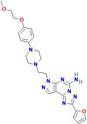 2-(2-呋喃基)-5-氨基-7-[2-[4-[4-(2-甲氧基乙氧基)苯基]-1-哌嗪基]乙基]-7H-吡唑并[4,3-e][1,2,4]三唑并[1,5-c]嘧啶[ACCELA&brvbar;0.25g]
