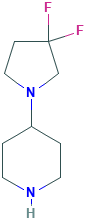 4-(3,3-二氟吡咯烷-1-基)哌啶,CAS登录号1061682-67-4[matrix&brvbar;250mg]