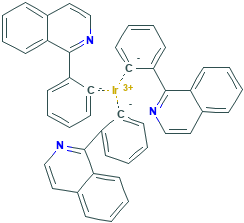 三[1-苯基异喹啉]铱(III),CAS登录号435293-93-9[Wako&brvbar;50 mg]
