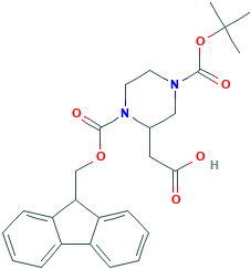4-Boc-1-Fmoc-2-哌嗪乙酸,CAS登录号183742-34-9[药明康德&brvbar;250mg]
