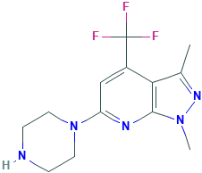 1,3-二甲基-6-哌嗪-4-(三氟甲基)-1H-吡唑并[3,4-b]吡啶,952183-62-9[Key Organics¦50g]