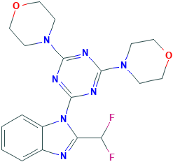 2-(2-二氟甲基苯并咪唑-1-基)-4,6-二吗啉基-1,3,5-三嗪,475110-96-4[Selleck&brvbar;50mg]