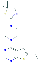 4-[4-(4,5-二氢-5,5-二甲基-2-噻唑基)-1-哌嗪基]-6-丙基噻吩并[2,3-d]嘧啶,1271738-62-5[MCE¦500mg]