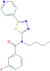 N-丁基-3-氟-N-(5-吡啶-4-基-[1,3,4]-噻二唑-2-基)-苯甲酰胺,834892-59-0[Matrix&brvbar;500mg]