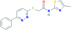 N-(4-甲基-2-噻唑基)-2-[(6-苯基-3-哒嗪基)硫基]-乙酰胺,893990-34-6[MCE¦100mg]