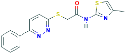 N-(4-甲基-2-噻唑基)-2-[(6-苯基-3-哒嗪基)硫基]-乙酰胺,893990-34-6[MCE&brvbar;5mg]