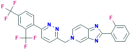 5-((6-(2,4-双(三氟甲基)苯基)吡嗪-3-基)甲基)-2-(2-氟苯基)-5H-咪唑并[4,5-c]吡啶,1000787-75-6[MCE¦10mM*1 mL in DMSO]