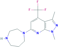 6-(1,4-二己内酰胺-1-基)-1,3-二甲基-4-(三氟甲基)-1H-吡唑并[3,4-b]吡啶,952182-36-4[Matrix¦500mg]