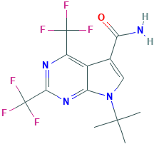 7-(叔-丁基)-2,4-双(三氟甲基)-7H-吡咯并[2,3-d]嘧啶-5-甲酰胺,1186404-55-6[TRC¦100mg]