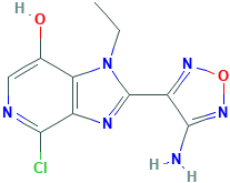 2-(4-氨基-1,2,5-恶二唑-3-基)-4-氯-1-乙基-1H-咪唑并[4,5-c]吡啶-7-醇,842149-46-6[KEY ORGANICS¦1g]