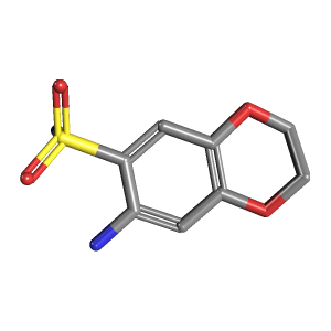 苯并二氧-磺酰胺(C8H10N2O4S),CAS 4792-06-7,「Fluorochem」A10900431-10g C8H10N2O4S_3D图