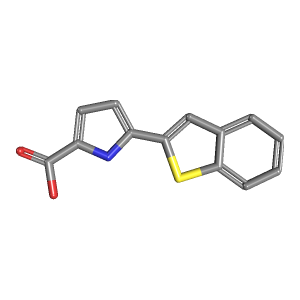 噻吩_羧酸(C13H9NO2S),CAS 1897771-31-1,「Fluorochem」B115110079-1g C13H9NO2S_3D图