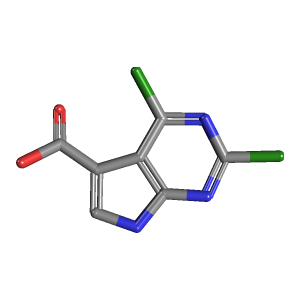 嘧啶_羧酸(C7H3Cl2N3O2),CAS 1638768-02-1,「Fluorochem」D118997991-1g C7H3Cl2N3O2_3D图