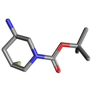 叔丁基(3S_5S)-3-氨基-5-氟哌啶-1-羧酸制备(C10H19FN2O2),CAS 1932056-72-8报价,「源叶」T122164103-1g C10H19FN2O2_3D图