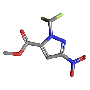 硝基-羧酸甲酯(C6H5F2N3O4),CAS 1855890-18-4,「Fluorochem」M122170351-5g C6H5F2N3O4_3D图