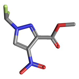 硝基-羧酸甲酯(C6H5F2N3O4),CAS 1856041-44-5,「Fluorochem」M122170855-5g C6H5F2N3O4_3D图