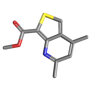二甲基噻吩并-羧酸甲酯(C11H11NO2S),CAS 74695-25-3,「毕佳索」M12583414-100mg C11H11NO2S_3D图