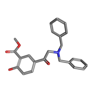 5-(2-(二苄基氨基)乙酰基)-2-羟基苯甲酸甲酯,CAS 36270-04-9,「源叶」M12595699-1g C24H23NO4_3D图