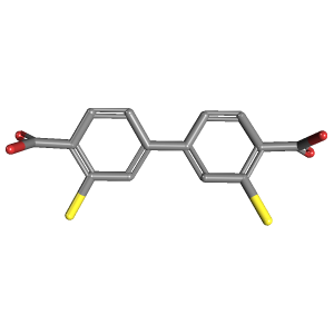 联苯_二羧酸(C14H10O4S2),CAS 343228-20-6,「毕得」D12683430-100mg C14H10O4S2_3D图