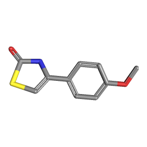 4-(4-甲氧基苯基)-1,3-噻唑-2(3H)-酮,CAS 2104-03-2,「源叶」M12743038-250mg C10H9NO2S_3D图