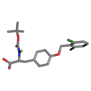 Boc-N-Me-Tyr(2,6-二氯-Bzl)-Oh,CAS 57817-43-3,「源叶」B13190275-1g C22H25Cl2NO5_3D图